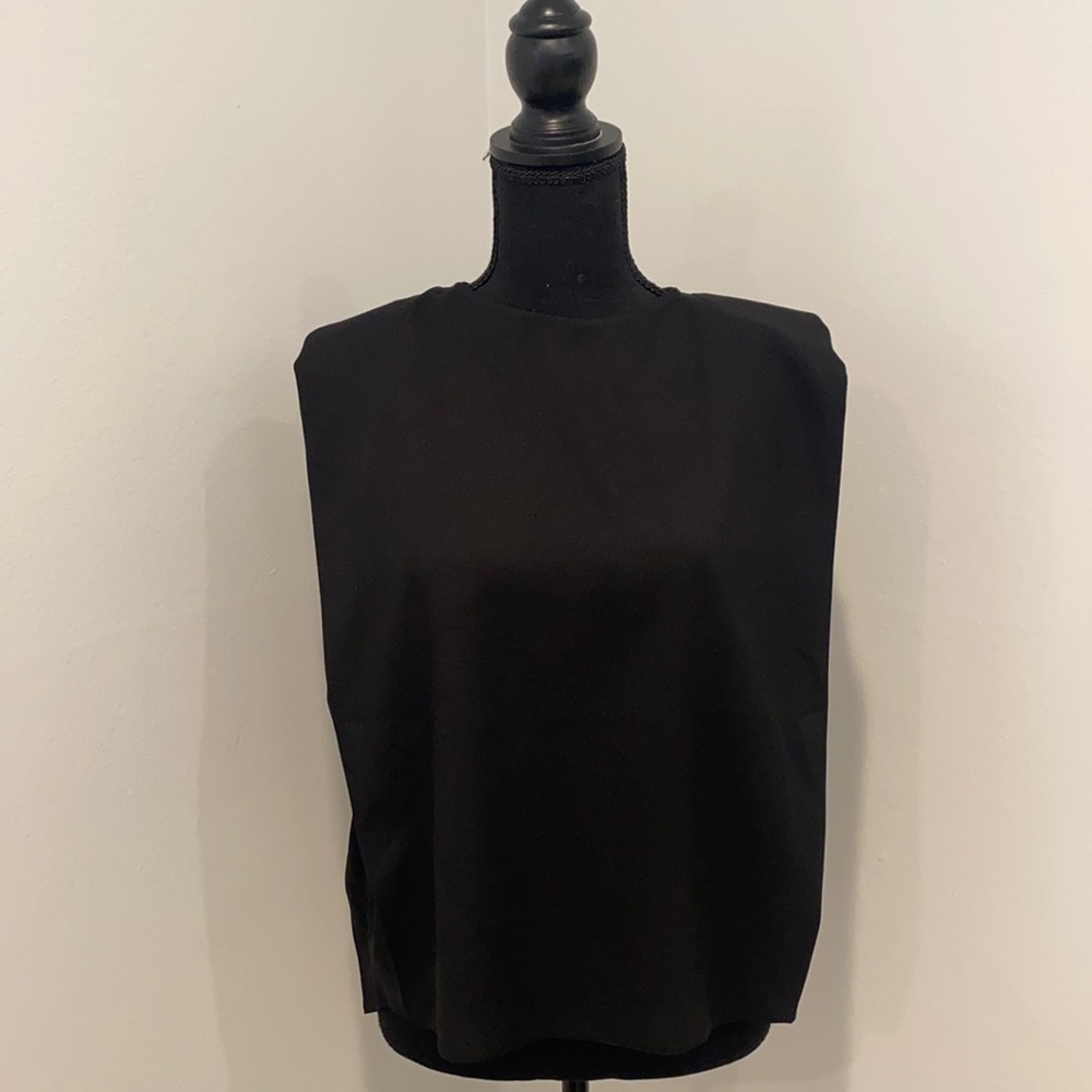 Black sleeveless blouse